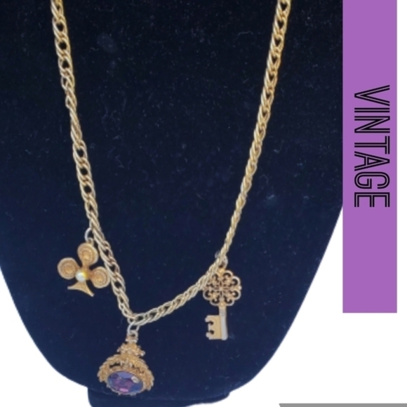 Vintage 70s‎ Station Necklace - Picture 1 of 8